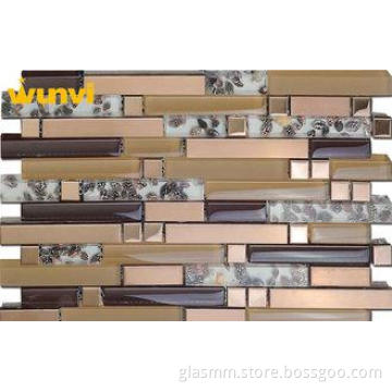 Golden Stainless Sea Shell Mosaic Tile For Living Room Wall